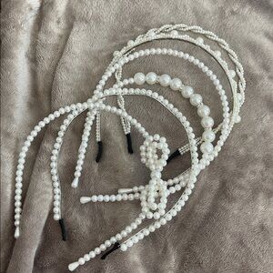 Elegant Pearl and Beaded Headbands Set of 6 nwt